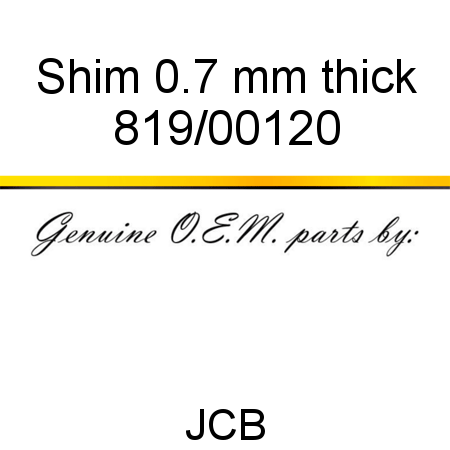 Shim, 0.7 mm thick 819/00120