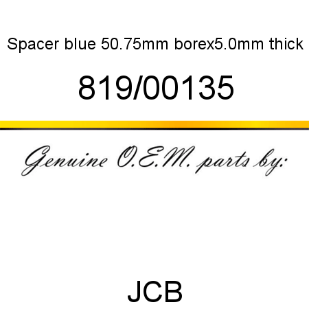 Spacer, blue, 50.75mm borex5.0mm thick 819/00135