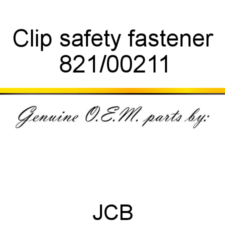 Clip, safety fastener 821/00211