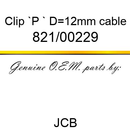 Clip, `P `, D=12mm cable 821/00229