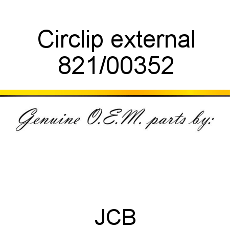 Circlip, external 821/00352