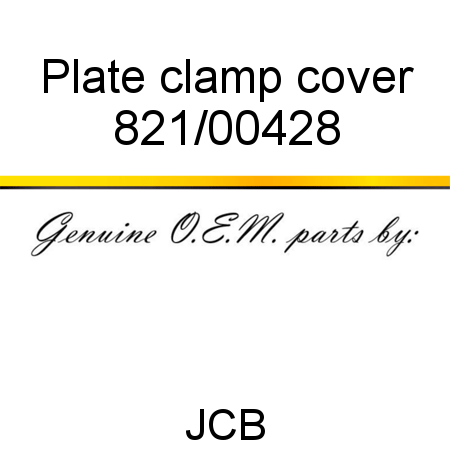 Plate, clamp cover 821/00428