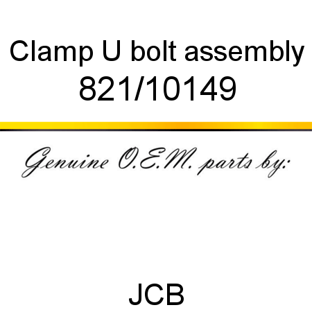 Clamp, U bolt, assembly 821/10149