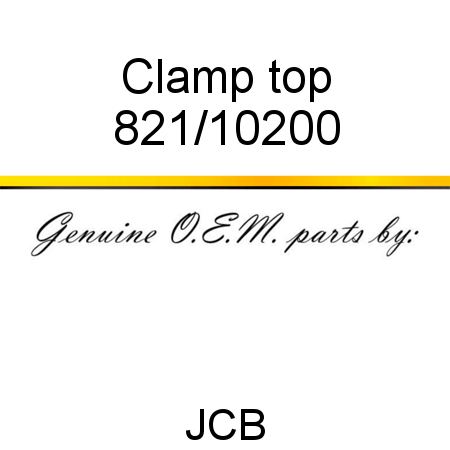 Clamp, top 821/10200
