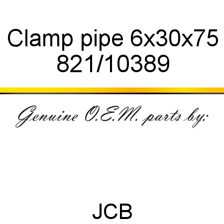 Clamp, pipe, 6x30x75 821/10389
