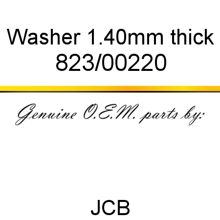 Washer, 1.40mm thick 823/00220