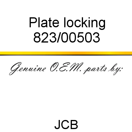 Plate, locking 823/00503