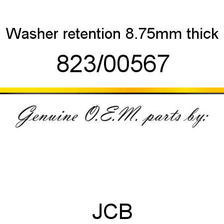 Washer, retention, 8.75mm thick 823/00567