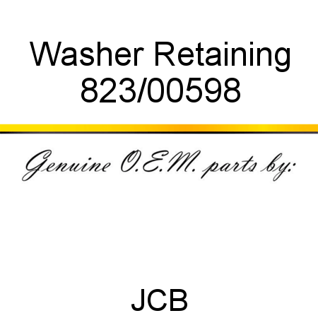 Washer, Retaining 823/00598