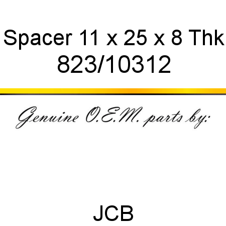 Spacer, 11 x 25 x 8 Thk 823/10312