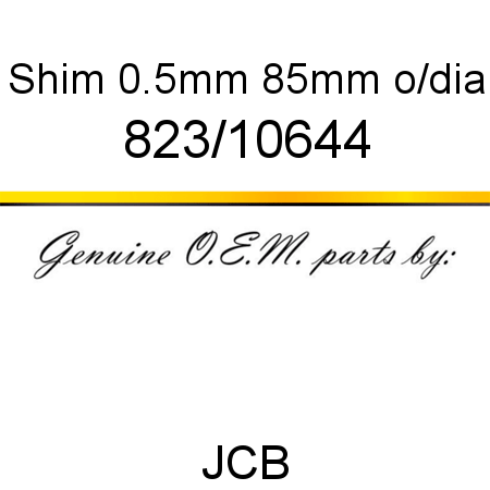 Shim, 0.5mm, 85mm o/dia 823/10644