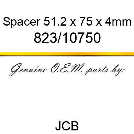 Spacer, 51.2 x 75 x 4mm 823/10750