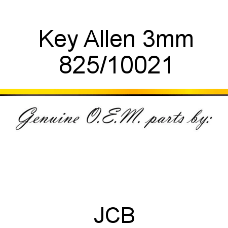 Key, Allen 3mm 825/10021