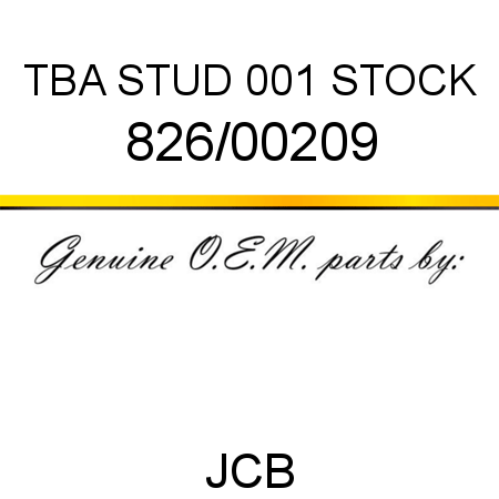 TBA, STUD, 001 STOCK 826/00209