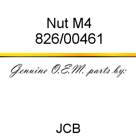 Nut, M4 826/00461