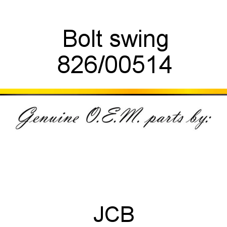 Bolt, swing 826/00514