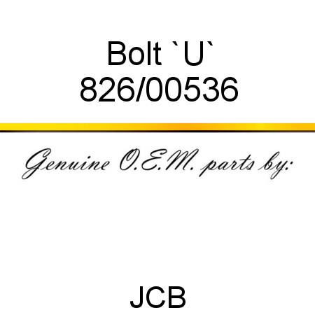 Bolt, `U` 826/00536