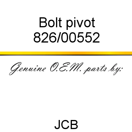 Bolt, pivot 826/00552