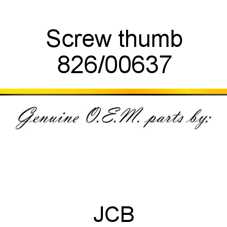Screw, thumb 826/00637