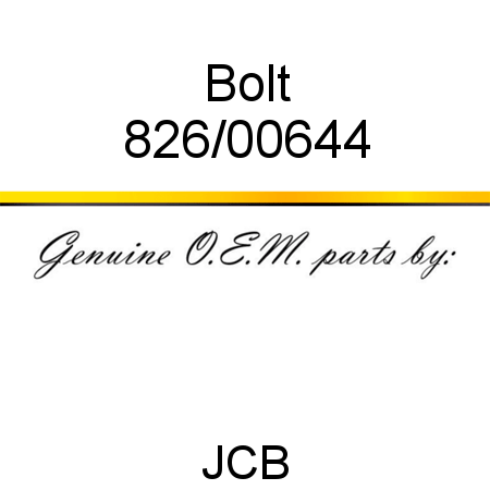 Bolt 826/00644