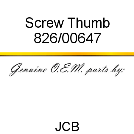 Screw, Thumb 826/00647
