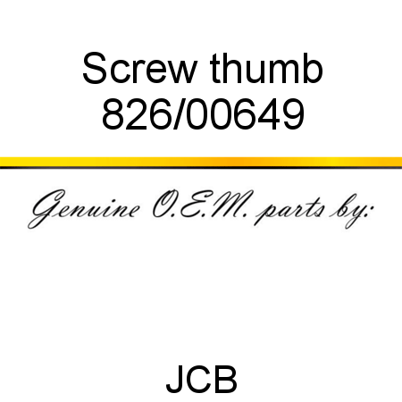 Screw, thumb 826/00649