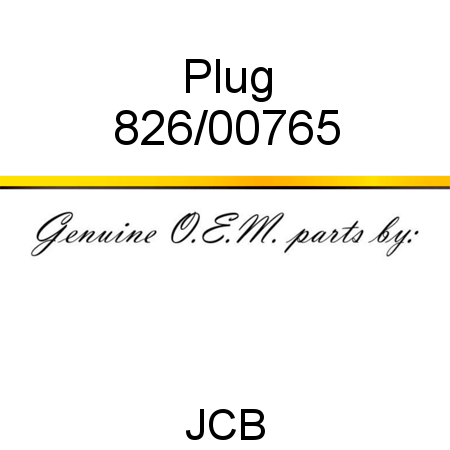 Plug 826/00765