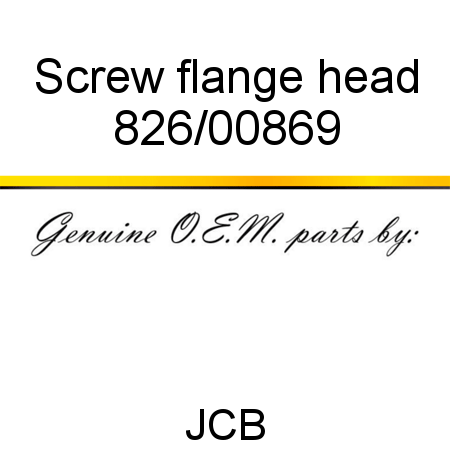 Screw, flange head 826/00869