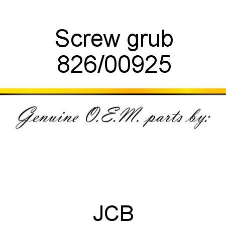 Screw, grub 826/00925