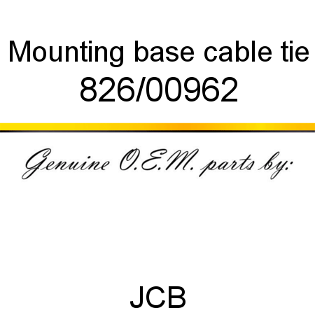 Mounting, base cable tie 826/00962