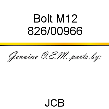 Bolt, M12 826/00966
