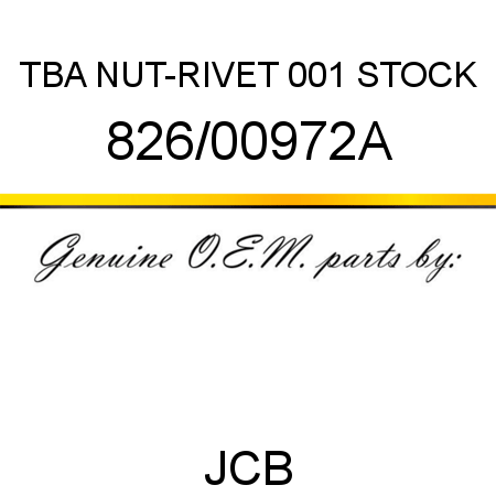 TBA, NUT-RIVET, 001 STOCK 826/00972A