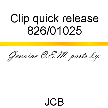 Clip, quick release 826/01025