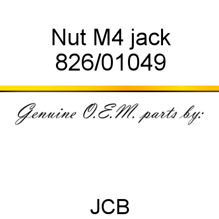 Nut, M4 jack 826/01049
