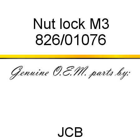 Nut, lock M3 826/01076