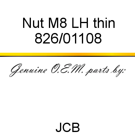 Nut, M8 LH thin 826/01108