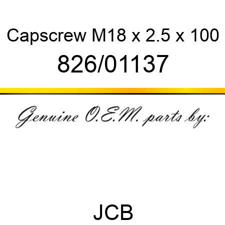 Capscrew, M18 x 2.5 x 100 826/01137