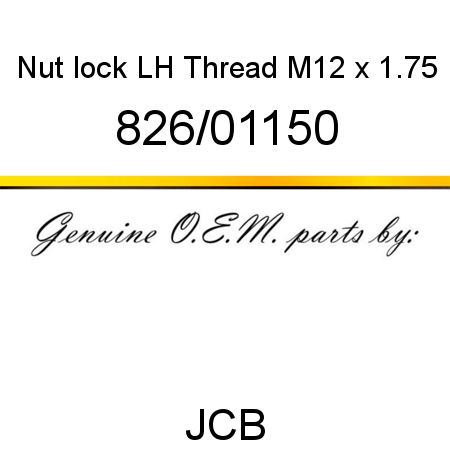 Nut, lock LH Thread, M12 x 1.75 826/01150