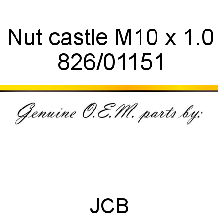 Nut, castle M10 x 1.0 826/01151