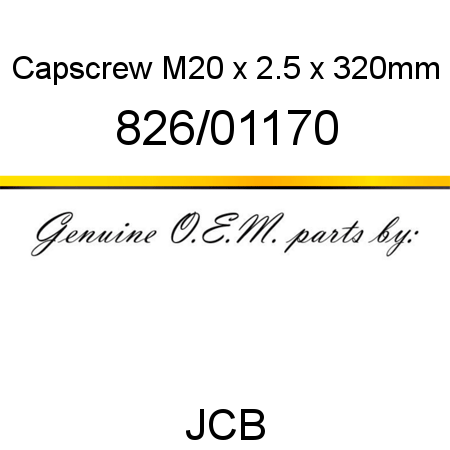 Capscrew, M20 x 2.5 x 320mm 826/01170