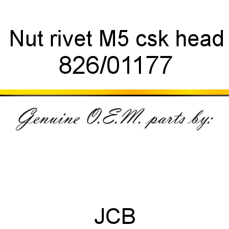 Nut, rivet, M5 csk head 826/01177