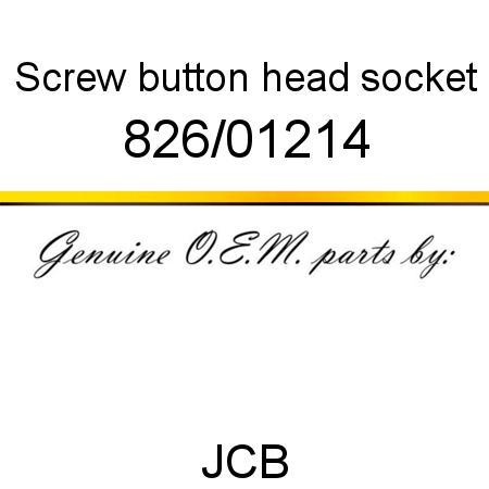 Screw, button head socket 826/01214