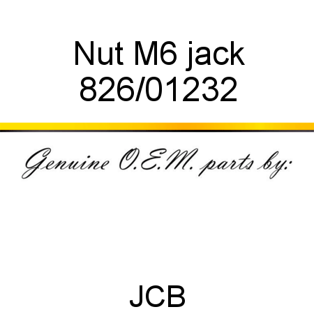 Nut, M6 jack 826/01232
