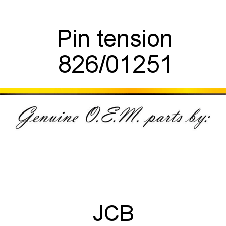 Pin, tension 826/01251