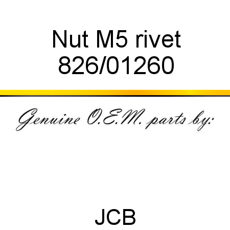 Nut, M5 rivet 826/01260
