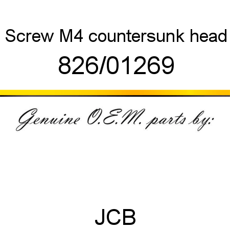 Screw, M4 countersunk head 826/01269