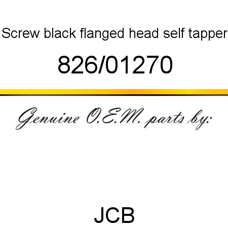 Screw, black, flanged head, self tapper 826/01270