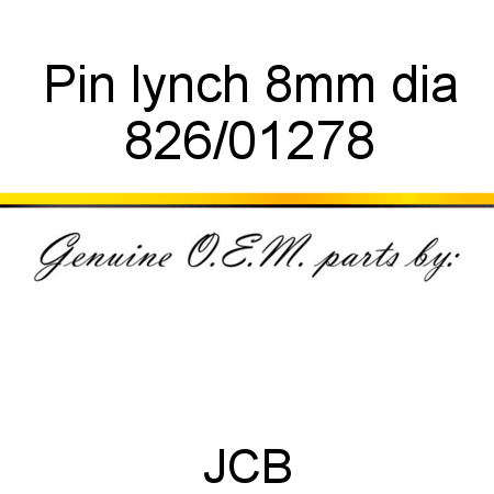Pin, lynch, 8mm dia 826/01278