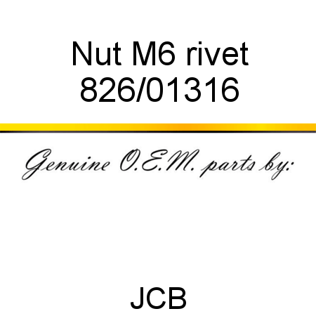 Nut, M6 rivet 826/01316