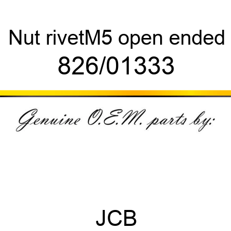 Nut, rivet,M5 open ended 826/01333